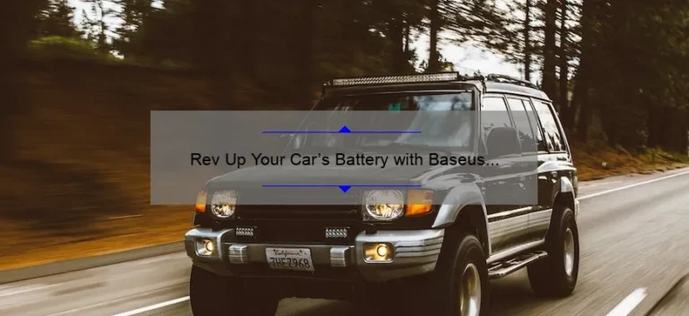 Rev Up Your Car’s Battery with Baseus Car Jump Starter Power Bank