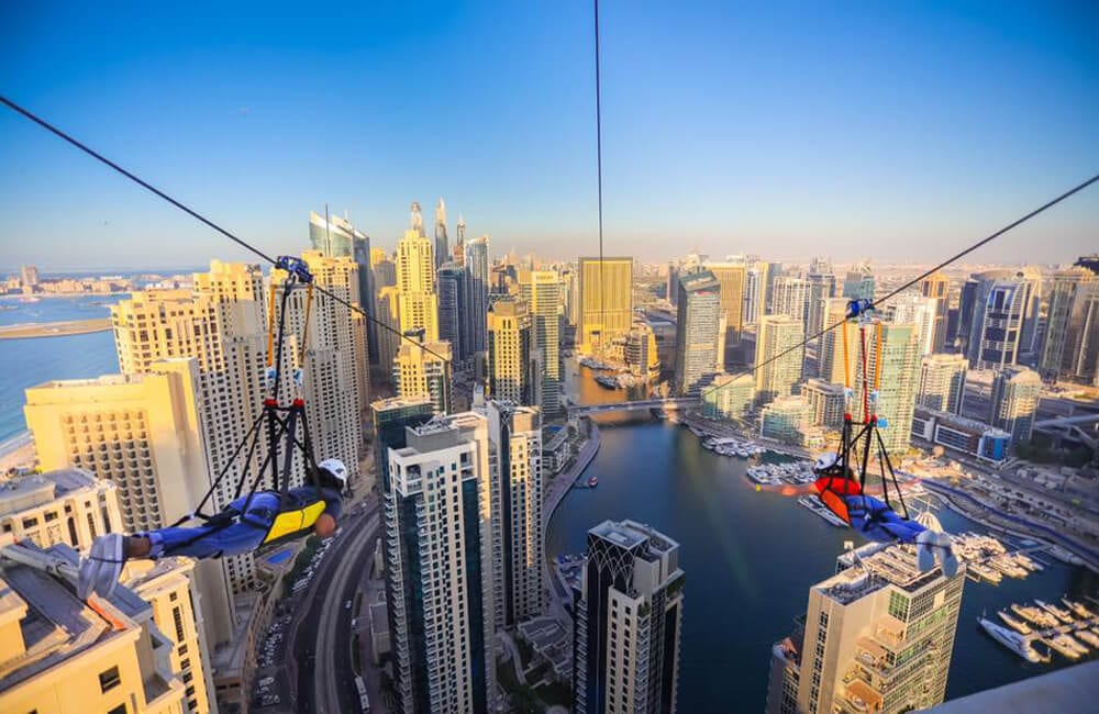 Zipline Over Dubai Marina @xdubai / Facebook.com